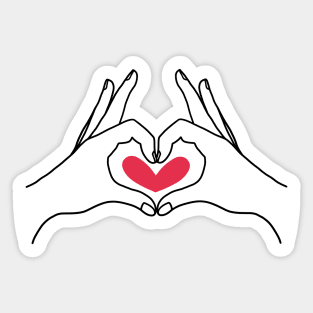 Hand heart Sticker